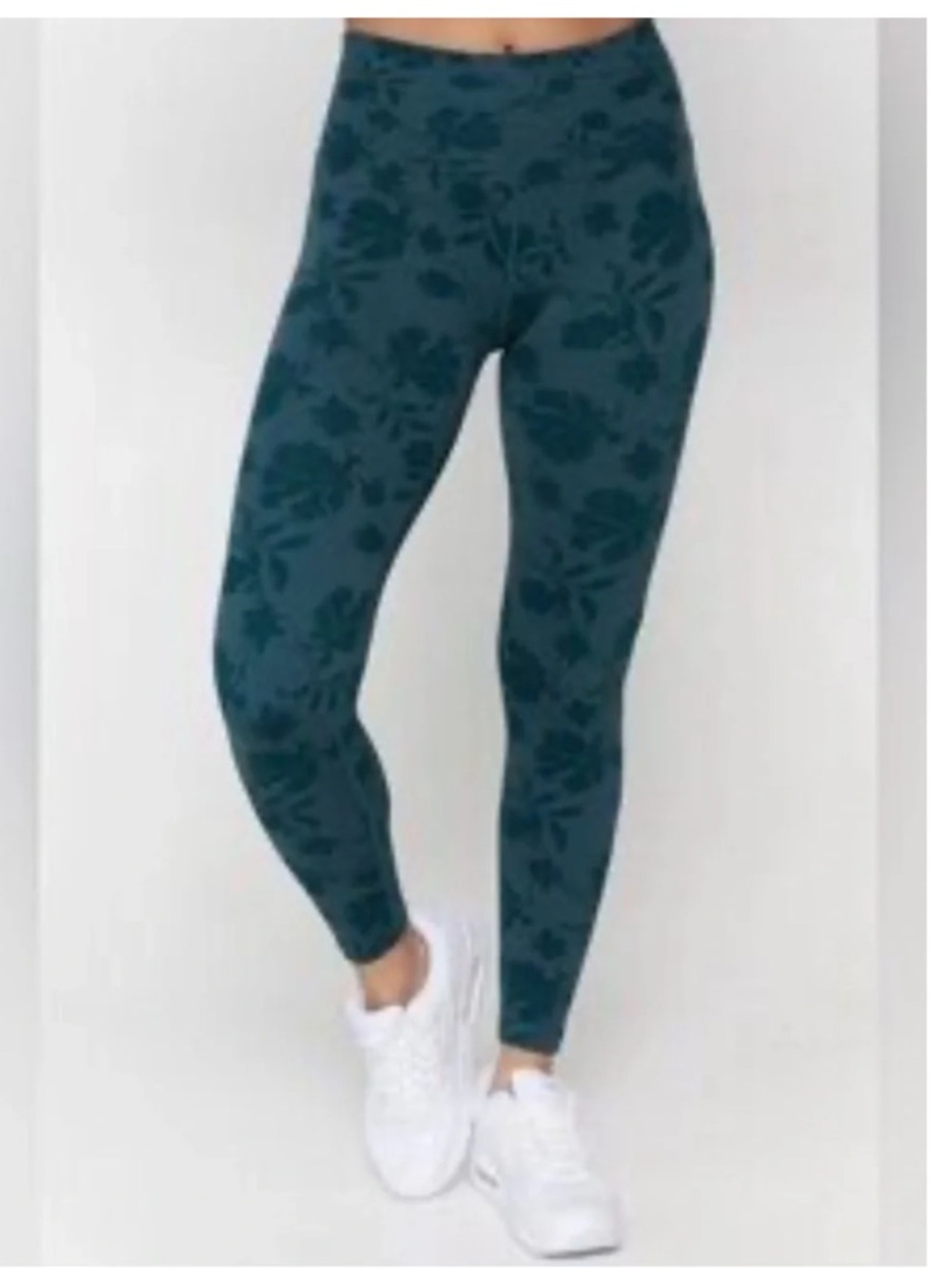 Spiritual Gangster Jacquard Floral Leggings High Rise Seamless Sculpt Teal